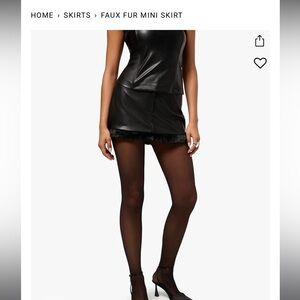 WeWoreWhat Faux Fur Leather Mini Skirt